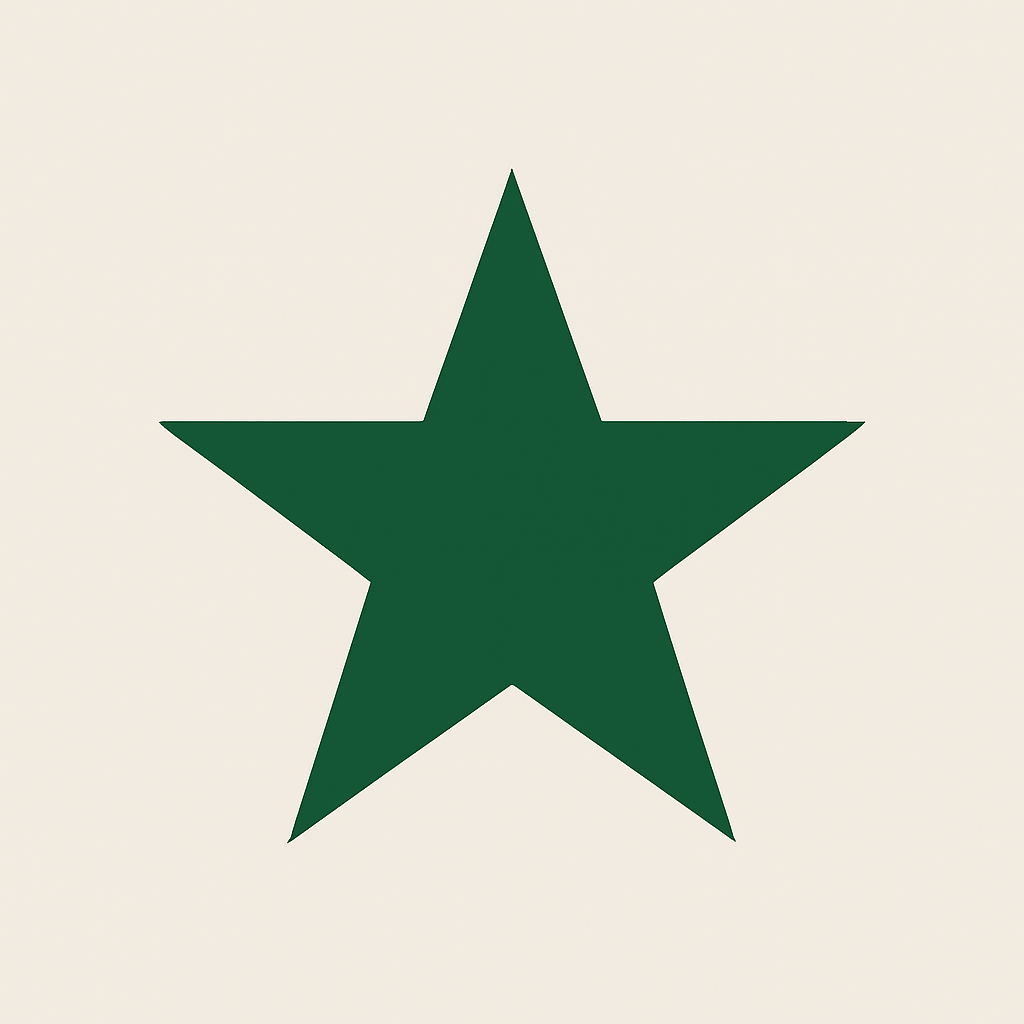 Five-pointed gold star icon used to represent a five-star testimonial