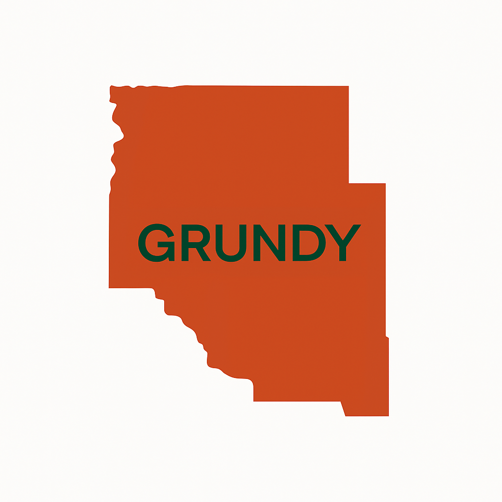 icon map of Grundy - SBGI Serves Grundy county home of manufacturing and farming icon