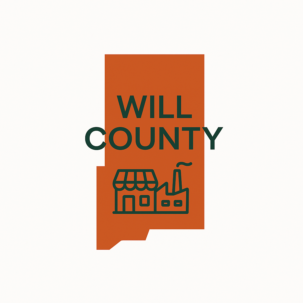 icon of the map of will county - SBGI services small business in this area